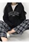 3 Thread Black Berkeley America Half-Zip Sweatshirt - Printed Oversize Stand Collar - 4