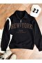 3 Thread Black New York City of Homes Half-Zip Sweatshirt - Printed Oversize Stand-Up Collar - 4
