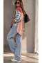 Patchwork 100% Cotton Oversize Plaid Women's Shirt - 3