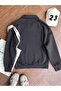 3 Thread Smoke Horseman Half-Zip Sweatshirt - Printed Oversize Stand Collar - 3
