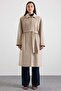 Shirt Collar Oversize Medium Length Coat Stone 3194 - 4