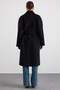Shirt Collar Oversize Medium Length Coat Black 3194 - 7