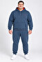 Men's 3-thread brushed fleece hooded super oversized tracksuit set 6xl–9xl - 3