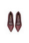 Genuine Leather Women's Heeled Shoes 371 Bordo (Burgundy) - 7