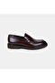 Men's Dark Brown Leather Classic Loafer with Leather Band Detail - 2