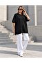 Women's Black Oversize Side Slit Long Soft Textured Knitwear Sweater Hzl28W-Wm3390 - 3