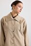 High Collar Snap Closure Casual Trench Coat Stone 6917 - 6