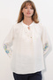 Women's Embroidered Oversize Blouse 1000 - White - 3