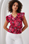0430 Knitted Blouse - Dark Red - 2