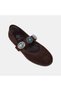 Women's Bitter Brown Vintage Suede Mary Jane Ballerinas with Accessories - 7