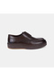 Men's Brown Apron Stitched Thick Soled Leather Classic Shoes - 2
