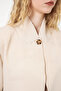 Women's Single Button Oversize Blazer Jacket 0749 - Beige - 3