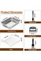 Roasting Pan with Rack and Handle (6 Pcs), Stainless Steel Roaster Pan Set, Deep Rectangular Lasagna - 2