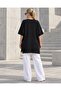 Women's Black Oversize Side Slit Long Soft Textured Knitwear Sweater Hzl28W-Wm3390 - 2