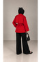 V-Neck Belted Trench Coat Red - 2