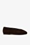 Calm Brown Suede Leather Women's Ballerinas
