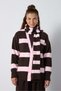 Women's Brown - Pink Striped Soft Knitted Cardigan 7069 - 2