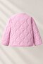 Quilted Girls' Seasonal Quilted Coat with Heart Pockets - Pink - 2