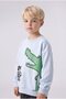 100% Cotton Crocodile Printed and Appliqué Detailed 2-Piece Sweatshirt Set for Baby Boy I3754A526Wn - 3