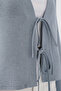 Tie-Front Linen Kimono 960 - Light Blue