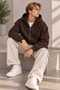 Men's Hooded Zippered Sweatshirt Cardigan with Kangaroo Pocket - 3
