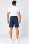 Parachute Fabric Navy Blue Shorts with Zipper Back Pocket and Elastic Waist - 5