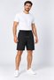 Parachute Fabric Black Shorts with Zipper Back Pocket and Elastic Waistband