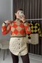 Quilted Plaid Knitwear Sweater Mink - 2
