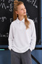Polo Collar Long Sleeve Unisex School Sweati - White - 2