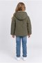 Girl's Hooded Soft Lined Winter Coat with Pockets Khaki Powder Black Ak4267 - 5