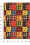 100% Cotton Satin Patchwork Fabric – 300X155 cm – Plaid Patchwork Pattern, in Red, Yellow, and Khaki Green Shades - 4