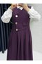 Women's Stylish Elegant Double Crepe Fabric Hijab in Plum Color - 2