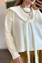 Women's Patchwork Knitwear Sweater White - 2