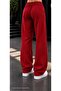 Women's Black Sun Figure Printed Sweatpants - Loose Fit Comfortable Cut Two-Thread Sports Trousers - 2