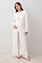 Long Sleeve Flexible Viscose Maternity Dressing Gown Pajama Set - 3