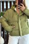 Women's Lace-Up Zippered Snap Hooded Coat Green - 5
