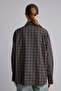 100% Cotton Oversize Checked Poplin Long Sleeve Shirt I7956Ax26Au - 5