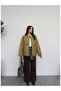 Hakim Collar Snap Fastener Quilted Coat - 6