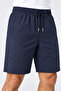 Parachute Fabric Navy Blue Shorts with Zipper Back Pocket and Elastic Waist - 6
