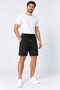 Parachute Fabric Black Shorts with Zipper Back Pocket and Elastic Waistband - 4