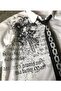 Gothic Skull Chain Printed Unisex Shirt with Tie - 2