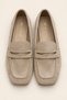 Dori̇an Hidden Heeled Leather Blunt Toe Casual Women's Loafer Moccasin Shoes - 4