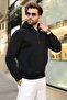 Black Kangaroo Pocket Hooded Men's Sweatshirt E7218