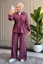 6690 - Stylish, Comfortable, Loose-Fitting Modal Fabric Women's Set with Eyelet Detail - 2