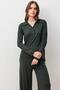 Long Sleeve Buttoned Soft Textured Flexible Viscose Pajama Set - 3