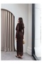 Shoulder Draped Jacquard Tulle Dress - 5