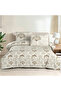 Lumire double size 100% cotton ranforce duvet cover set light beige 57 thread (4 pieces) 200x220 light beige