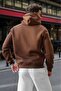 Brown Kangaroo Pocket Hooded Men's Sweatshirt E7218 - 4