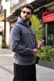 Smoked Kangaroo Pocket Hooded Men's Sweatshirt E7218 - 4