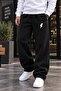 Men's Mini Lightning Motif Printed Casual Sweatpants - Loose Fit Comfortable Cut Two-Thread Sports Trousers